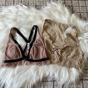 Victoria's Secret Blush & Cream Bralette Bundle Small